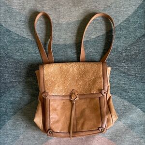 The Sak Bohemian Tan Leather Women's Satchel & Backpack in One